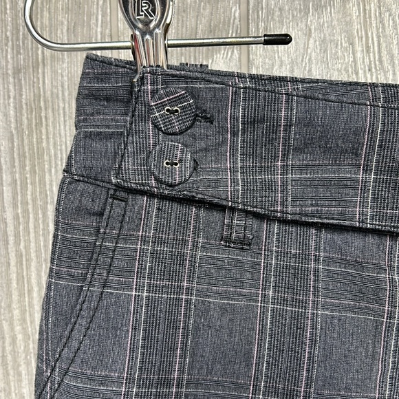 Y2K Roxy Window Pane Grey Flare Leg Pants NWOT - Picture 5 of 8